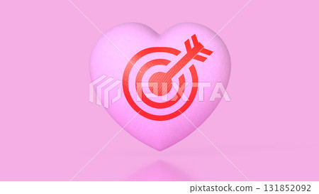 The Heart and blue eye target for romance or love concept 3d Rendering. 131852092