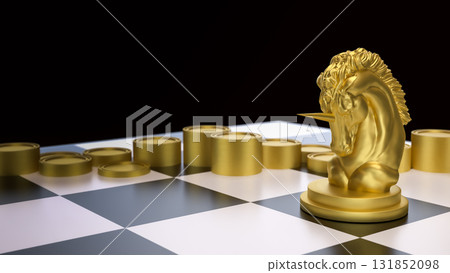 The Unicorn Chess for Business concept 3d Rendering. The Unicorn Chess for Business concept 3d Rendering. 131852098