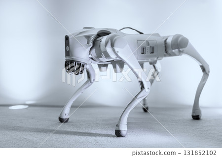 Robotic cyber dog on the plain background. Robotic cyber dog on the plain background. 131852102