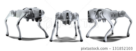 Robotic cyber dog on the plain background. Robotic cyber dog on the plain background. 131852103