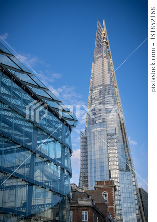 The Shard in London on a Clear Blue Sky Day 131852168