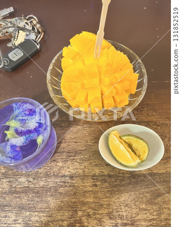 Mango and herbal tea Mango and herbal tea 131852519