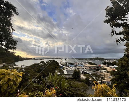 View of the port town from a high vantage point View of the port town from a high vantage point 131852570