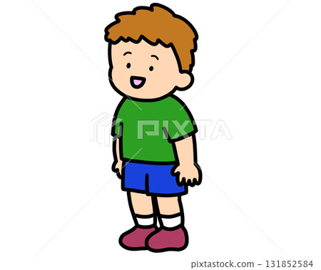 棕髮男孩站著說話 131852584