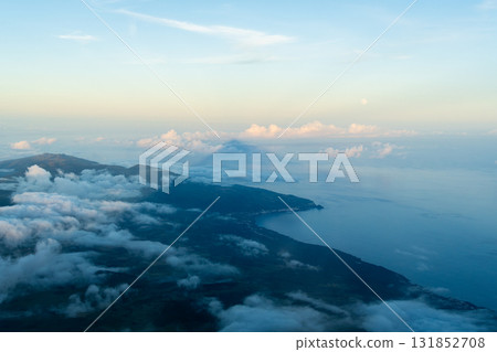 Shadow of Mount Pico and Clouds at Sunset. Pico Island, Azores. Portugal 131852708