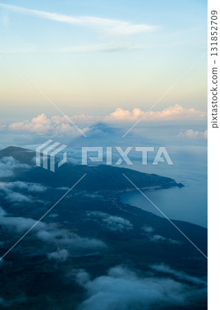 Shadow of Mount Pico and Clouds in Evening. Pico Island, Azores. Portugal 131852709