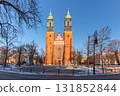 Winter street view of Archcathedral Basilica in Poznan Poland 131852844