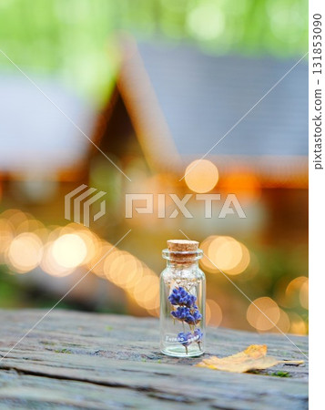 Furano Lavender Bottle and Bokeh Balls 131853090