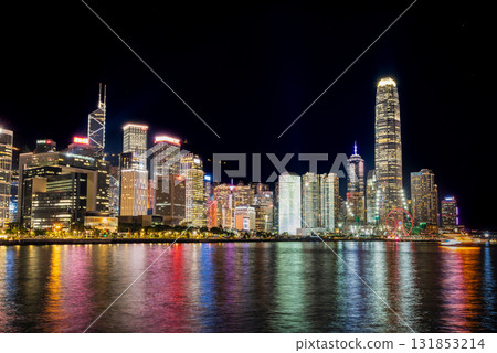 Hong Kong Victoria Harbour Central area at night Hong Kong Victoria Harbour Central area at night 131853214