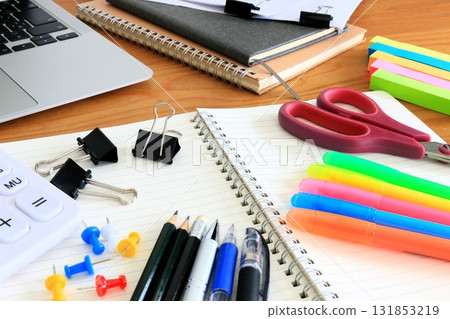 Business items, various office supplies, 3:2 131853219