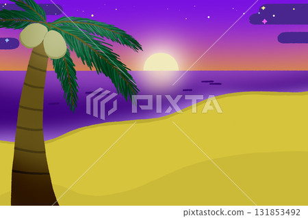 Sunset Beach Template Sunset Beach Template 131853492