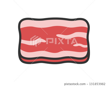 生牛肚片圖示插圖（線條畫顏色） 131853982