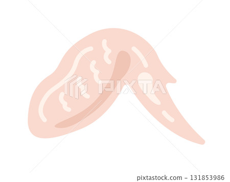 Illustration of a raw chicken wing icon 131853986