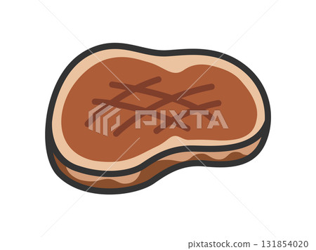 烤牛排肉圖示(線條畫顏色)插圖 烤牛排肉圖示(線條畫顏色)插圖 131854020