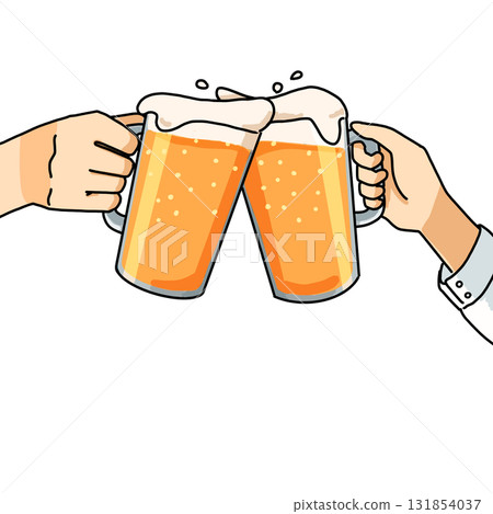 Illustration of two people toasting 131854037