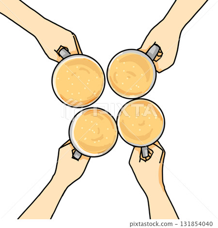 Illustration of a toast viewed from above 131854040