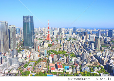東京鐵塔與麻布台山風景 東京都港區森 JP 塔 131854214