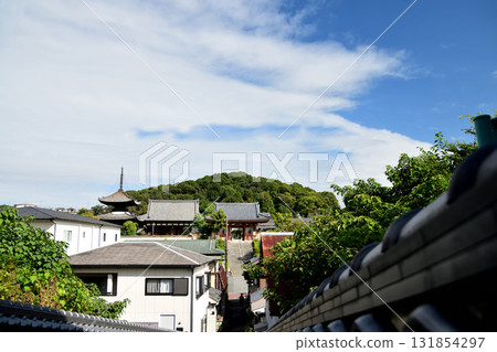 Eifuku-ji Temple (distant view from Saiho-in Temple) [Taishi-cho, Minamikawachi-gun, Osaka Prefecture] 131854297