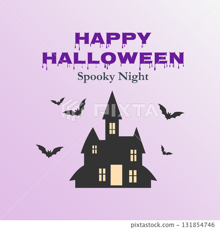 happy halloween spooky night scene happy halloween spooky night scene 131854746