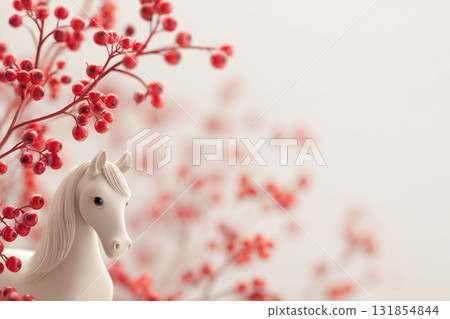 新年的卡材料馬 131854844