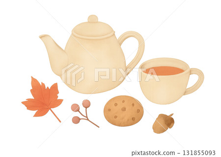 Autumn, letter, envelope, letter paper, leaf, autumn leaves, maple, ginkgo, decoration, autumn decoration, 131855093