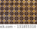 Vintage Yellow and Brown Patterned Ceramic Tiles with Glossy Finish 131855310