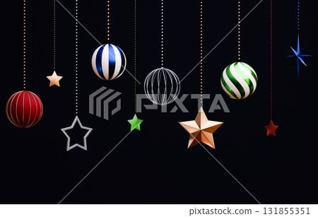 3D素材_聖誕裝飾_黑色背景 131855351