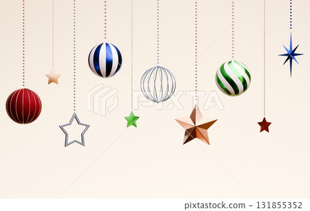 3D Material_Christmas Ornament_Beige 3D Material_Christmas Ornament_Beige 131855352
