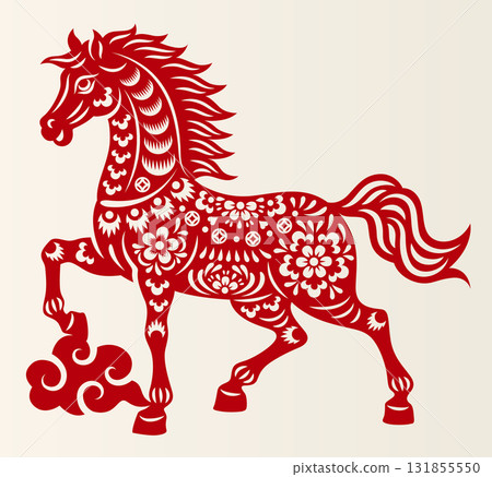 Chinese Agricultural New Year, Horse Year Traditional Paper Paper Material Direction Piece Chinese Agricultural New Year, Horse Year Traditional Paper Paper Material Direction Piece 131855550