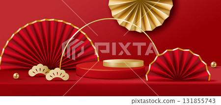 Chinese New Year or Lantern Festival merchandise display banner poster advertising flyer vector material Chinese New Year or Lantern Festival merchandise display banner poster advertising flyer vector material 131855743