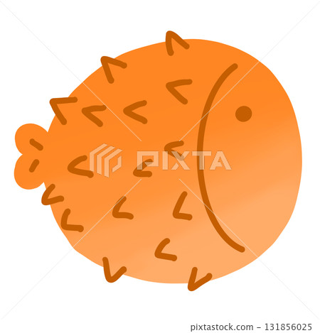 puffer fish cartoon in the sea 131856025