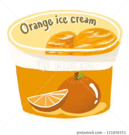 orange ice cream dessert illustration 131856351