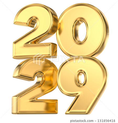 Number 2029 Gold 3D For New Year 2029 Number 2029 Gold 3D For New Year 2029 131856418