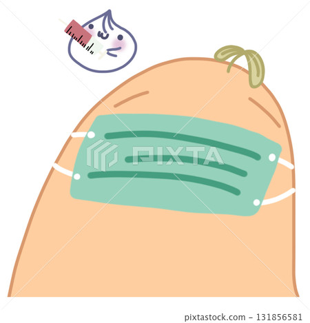 hand drawn illustration of white radish plant illness	 131856581