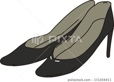 高跟鞋_黑色插圖 高跟鞋_黑色插圖 131856911