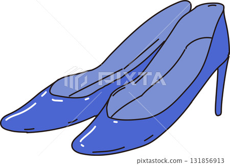高跟鞋_藍色插圖 高跟鞋_藍色插圖 131856913