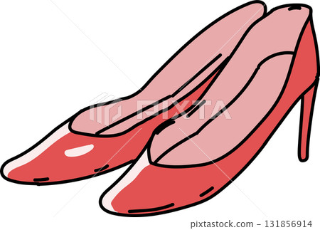 High heels_Red illustration 131856914