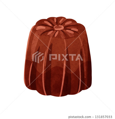 Canelé watercolor hand-drawn illustration 131857033