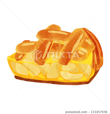 蘋果派水彩手繪插畫 131857036