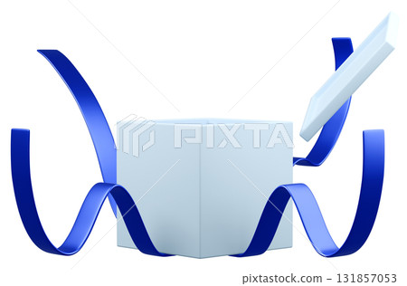 3D illustration_present_light blue 131857053