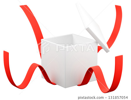 3D illustration_gift_red 131857054