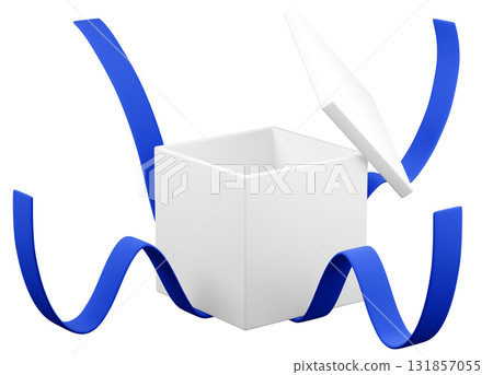 3D illustration_present_blue 131857055