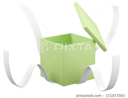 3D illustration_present_yellow-green 3D illustration_present_yellow-green 131857083