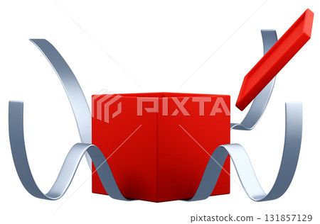 3D illustration_gift_red 131857129