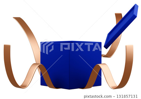 3D illustration_present_blue 131857131