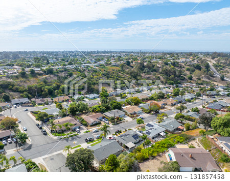 Aerial view of houses in Oceanside town in San Diego, California. USA 131857458