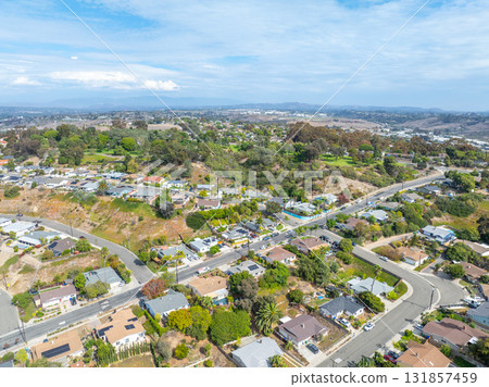 Aerial view of houses in Oceanside town in San Diego, California. USA 131857459