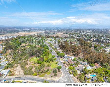 Aerial view of houses in Oceanside town in San Diego, California. USA 131857462