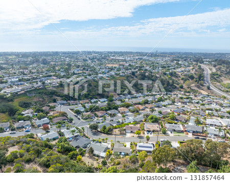 Aerial view of houses in Oceanside town in San Diego, California. USA Aerial view of houses in Oceanside town in San Diego, California. USA 131857464