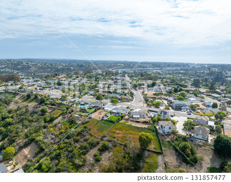Aerial view of houses in Oceanside town in San Diego, California. USA Aerial view of houses in Oceanside town in San Diego, California. USA 131857477